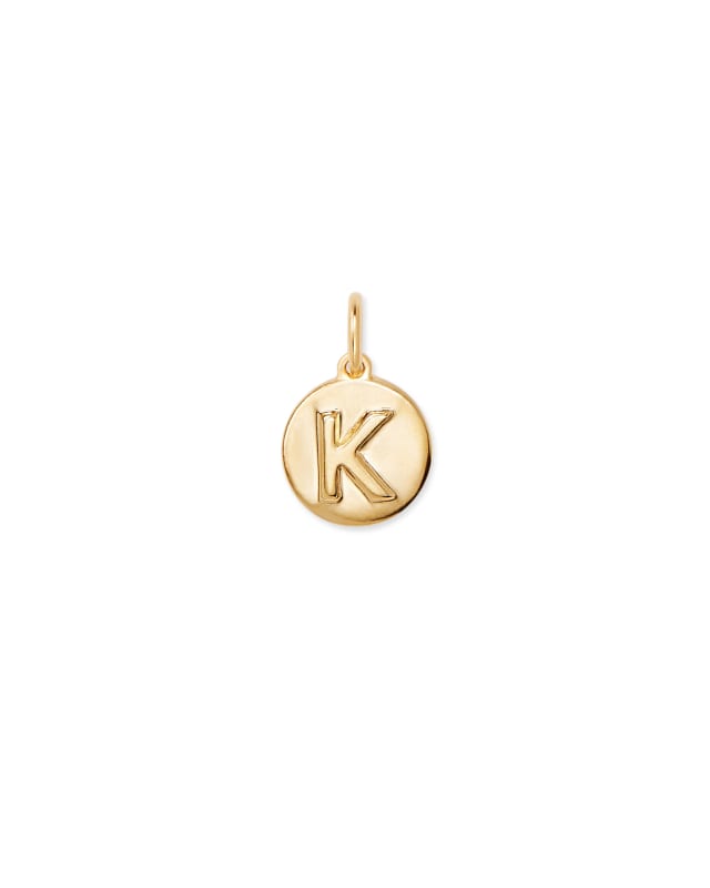 Letter K Coin Charm in 18k Gold Vermeil image number 0.0